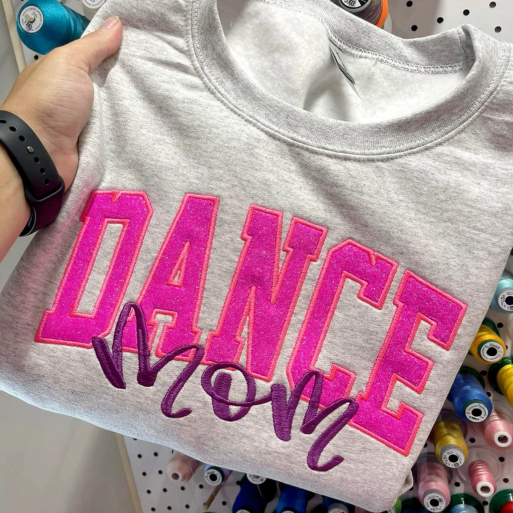 Personalized Glitter Embroidered Sports Mom Sweatshirt