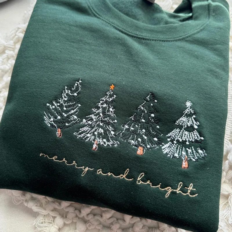 Merry and Bright Christmas Tree Sweatshirt