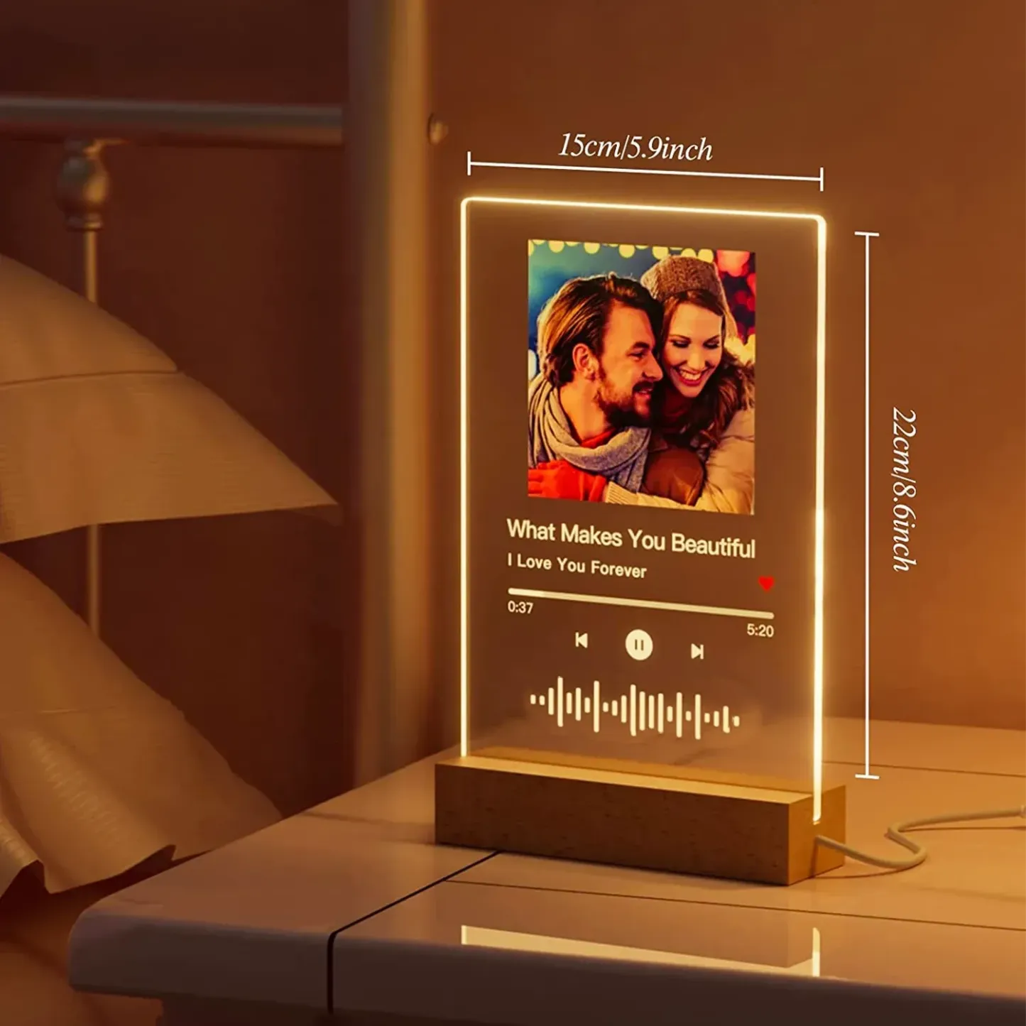 Custom Photo Music Plaque Night Light