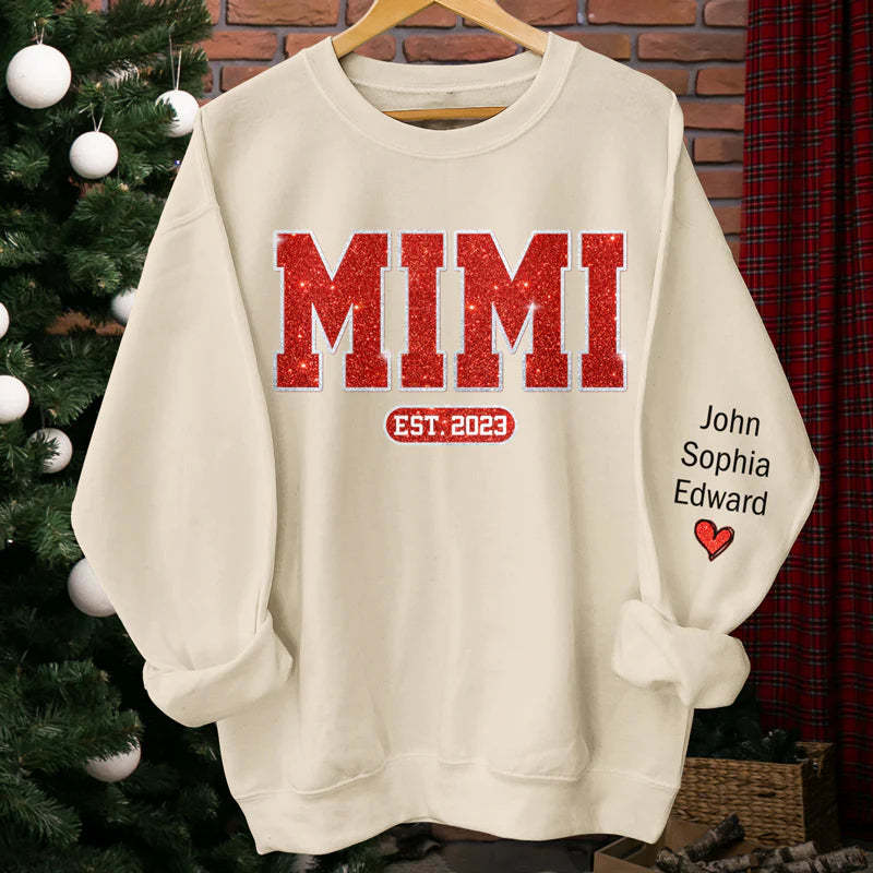 Family Personalized Custom Unisex Sweatshirt With Design On Sleeve