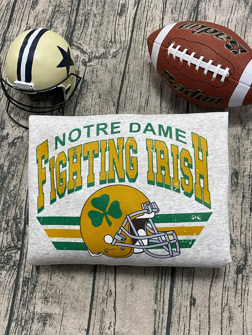 Vintage College Football Helmet T-shirt Crewneck Sweatshirt