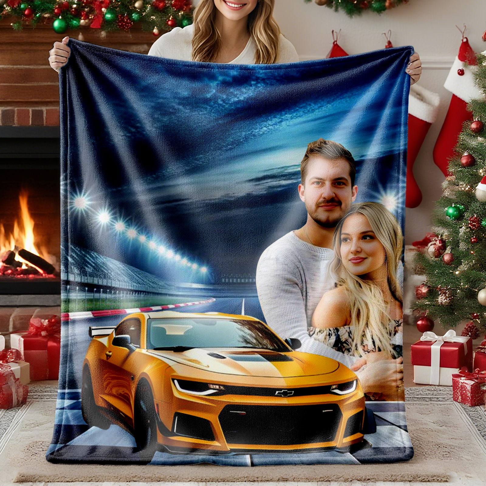 Custom Car Photo Blanket Couple Photo Blanket