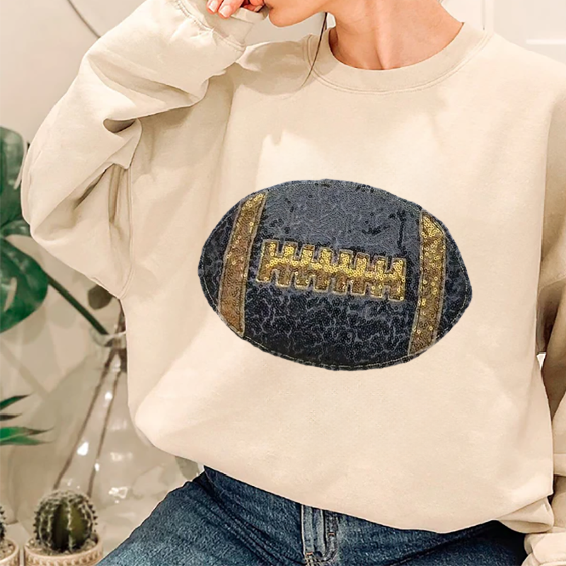 Sparkling Football Icon Sweatshirt – Shine Bright on Game Day