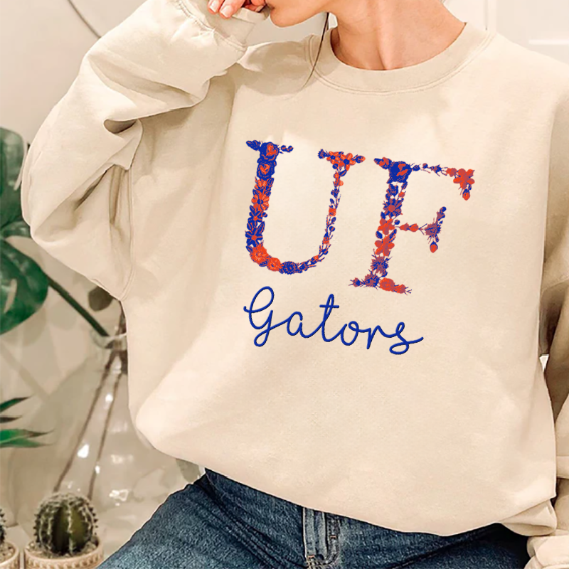 Customized Florida Gators Football Sweatshirts With Trendy Floral Embroidery