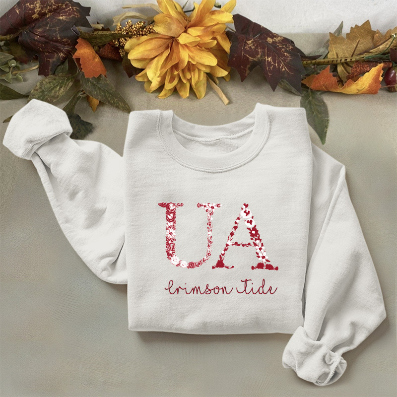 Customized Alabama Crimson Tide Football Sweatshirts With Trendy Floral Embroidery
