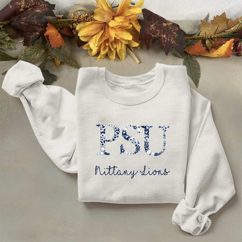 Customized Penn State Nittany Lions Football Sweatshirts With Trendy Floral Embroidery