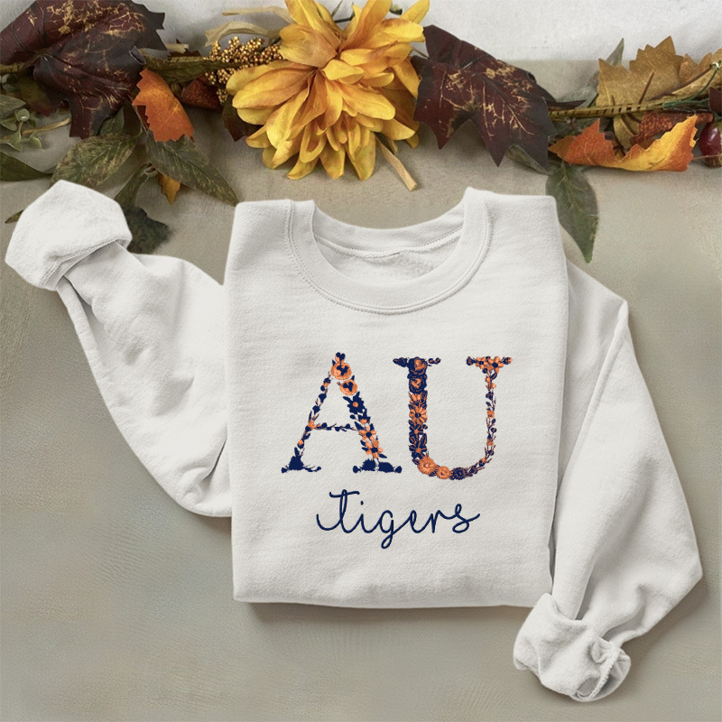 Customized Auburn Tigers Football Sweatshirts With Trendy Floral Embroidery