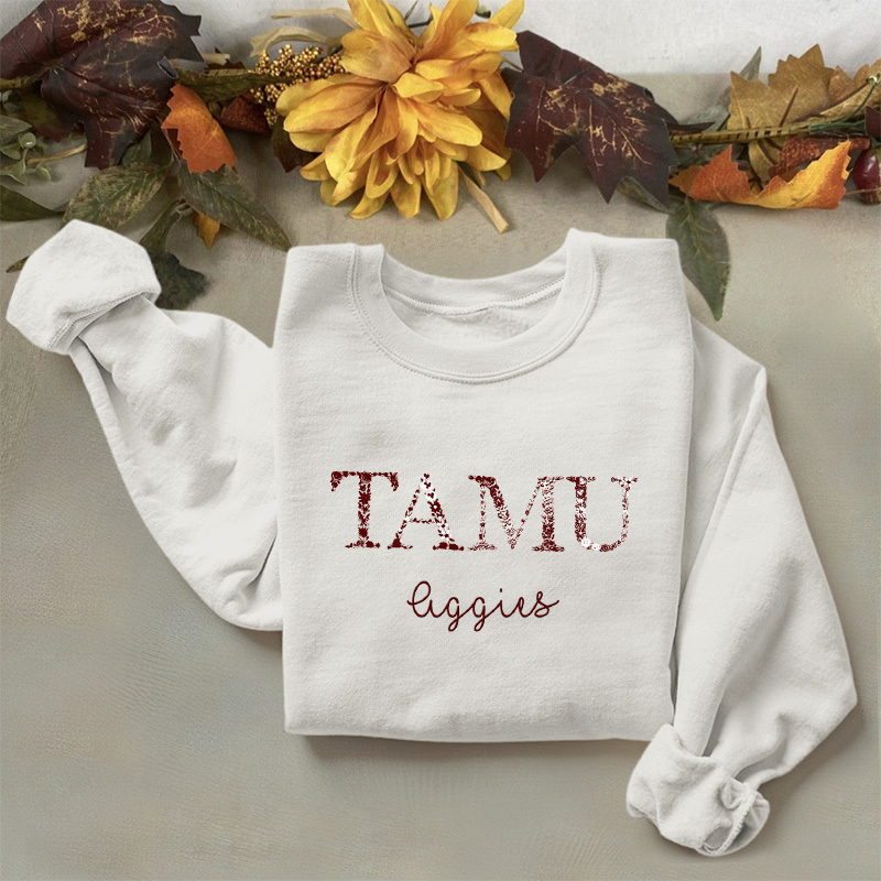 Customized Texas A&M Aggies Football Sweatshirts With Trendy Floral Embroidery