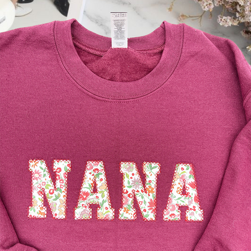 Personalized Nana Sweatshirt Gift | Personalized Embroidered Sweatshirt | Christmas Gift | Winter Apparel | Floral | Birthday Gift