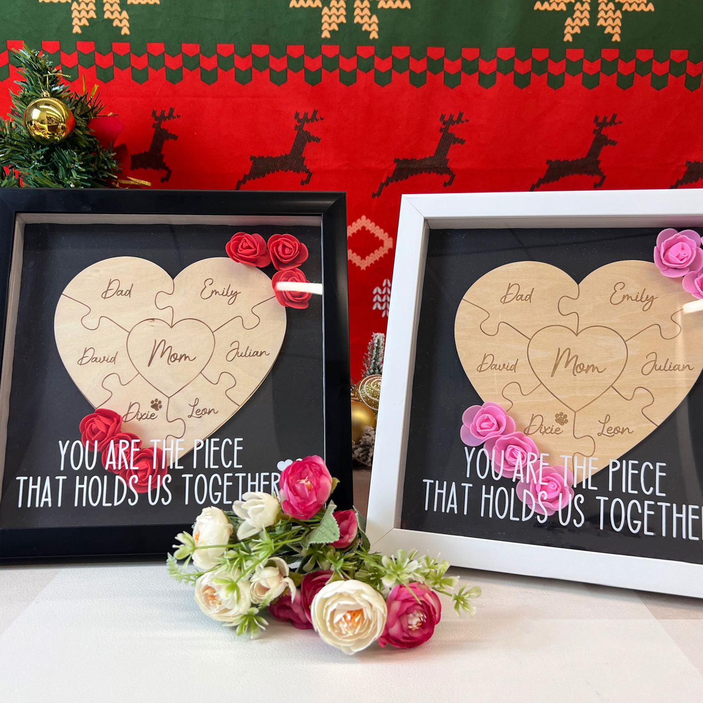 Personalized Mom Flower Puzzle Piece Box