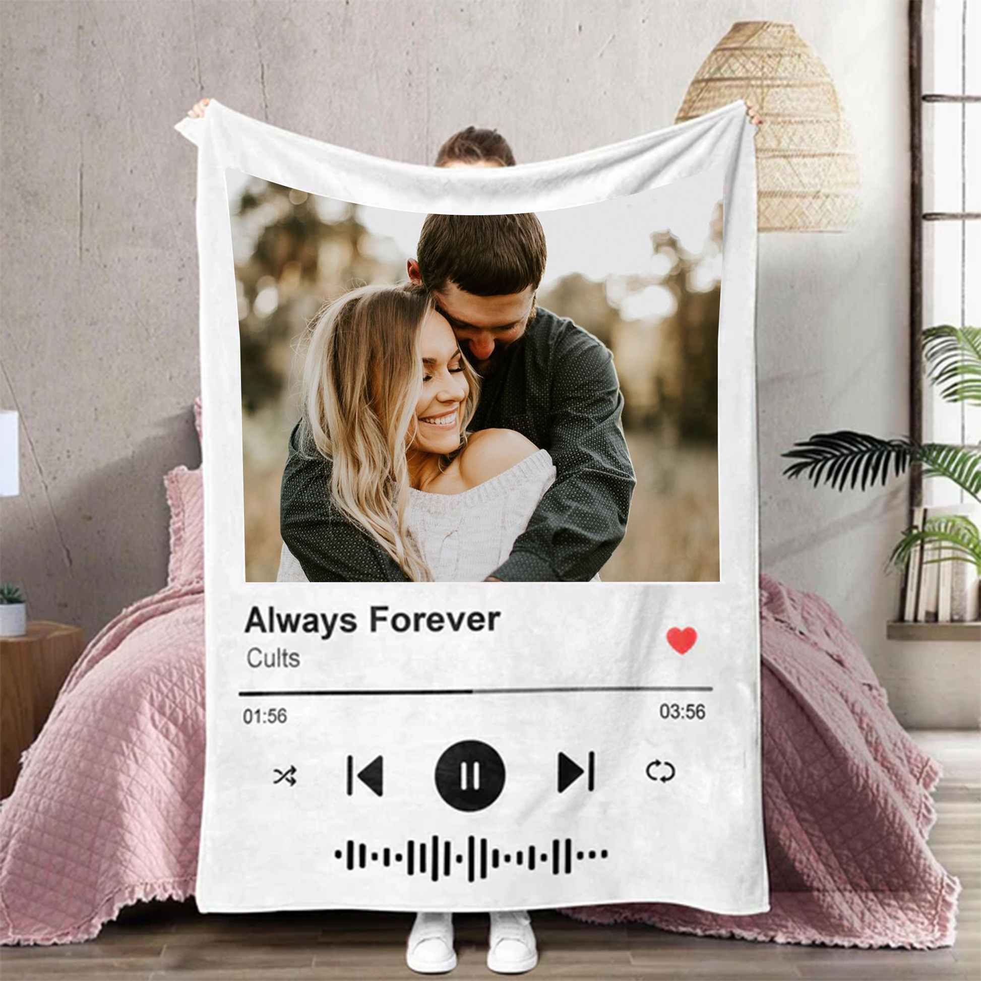Custom Music Blanket Photo Starlight White Blanket