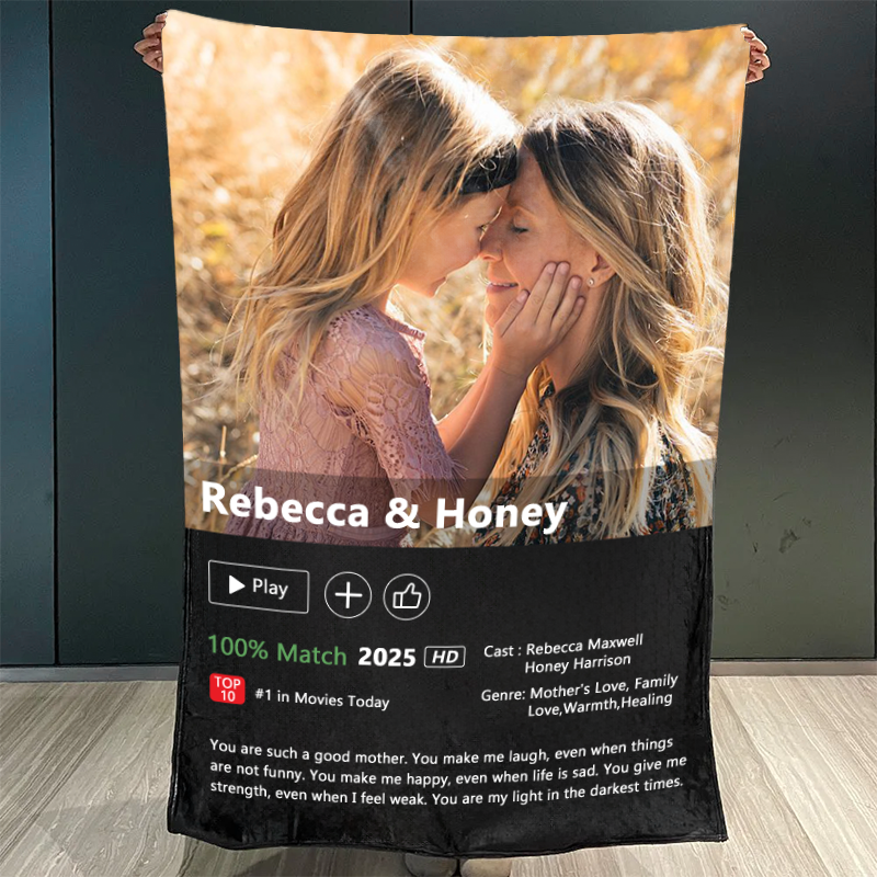 50%OFF⭐️Custom Mother's Day Movie Photo Blanket with Your Story