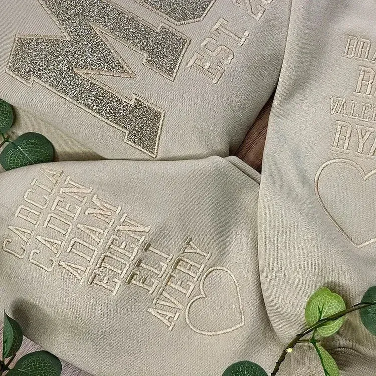 Custom Embroidered Applique Glitter Mama Sweatshirt - Gift for Mom