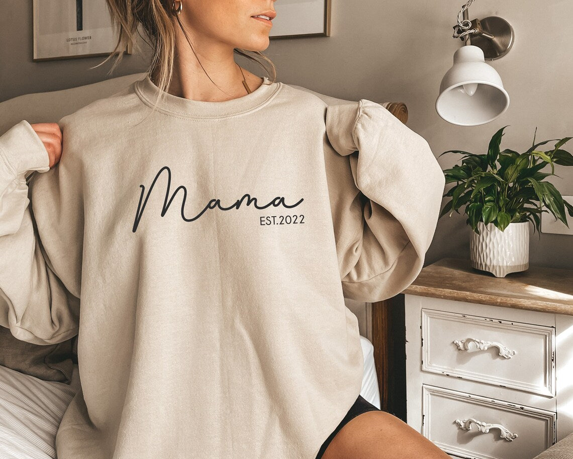 Personalized Mama Est Sweatshirt,Mothers Day Gift