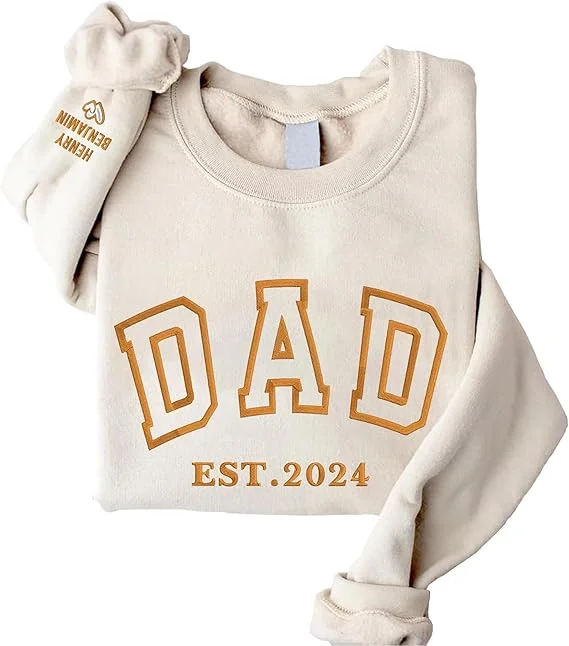 Custom Dad Est with Kids Names T-shirt , Sweatshirt