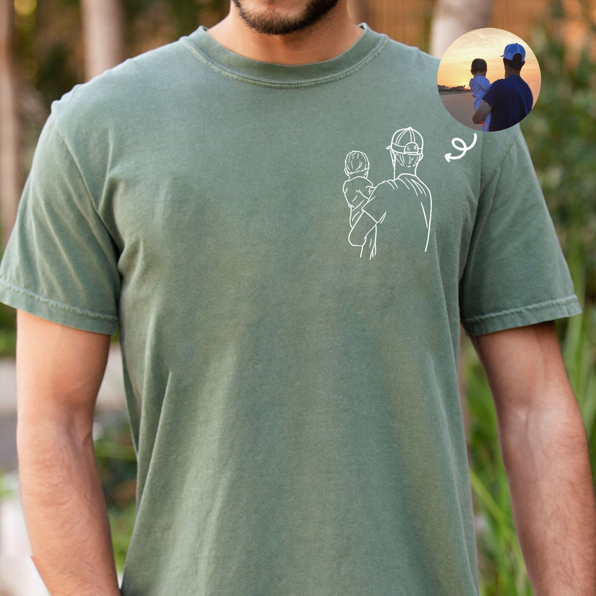 Custom Photo Portrait Printing Shirt - Gift For Dad