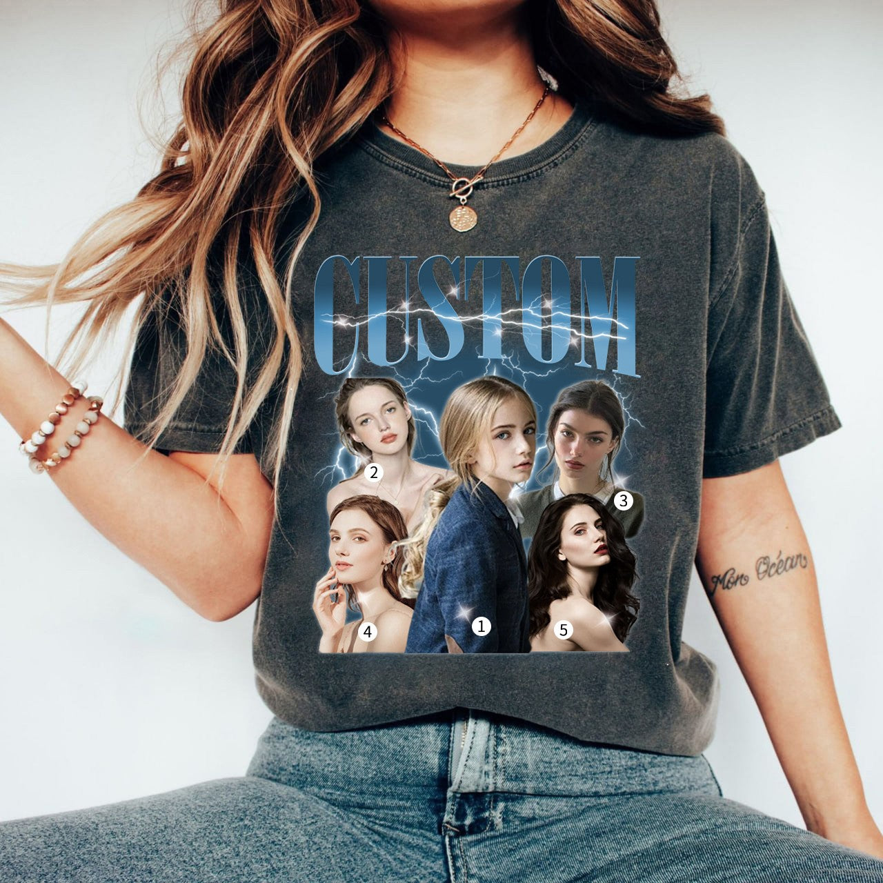 5 Photos Custom Vintage Tee