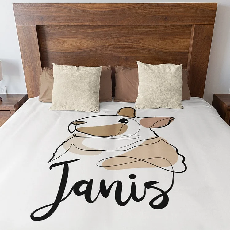 Custom Pet Portrait Plush Blanket Capture Canine Charm in Art Dog Portrait Blanket