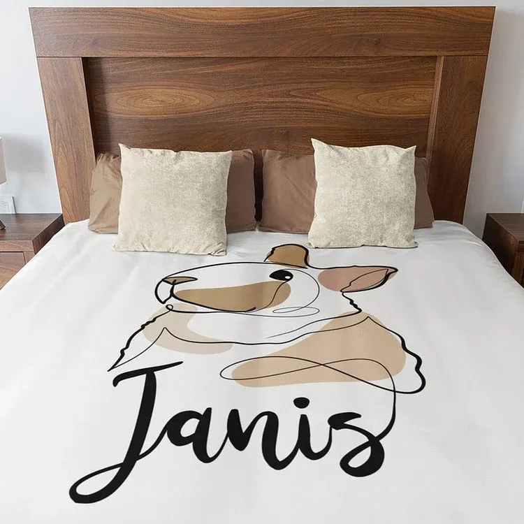 Custom Pet Portrait Plush Blanket Capture Canine Charm in Art Dog Portrait Blanket