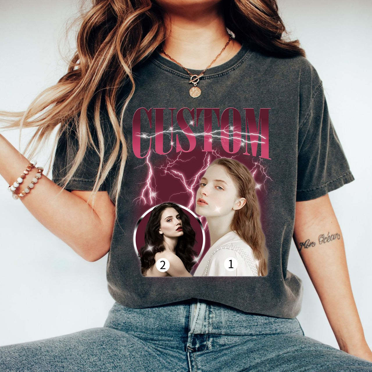 2 Photos Custom Vintage Tee