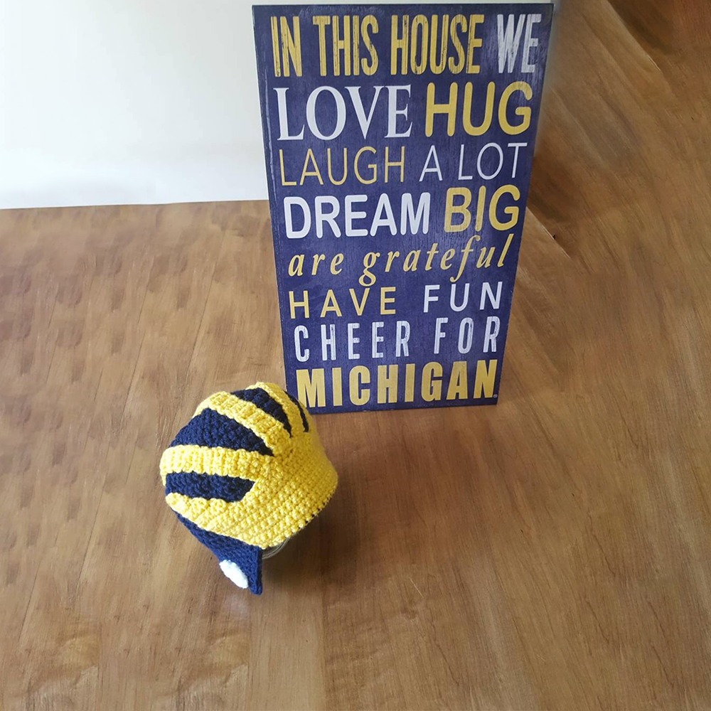 University of Michigan Inspired Helmet Hat