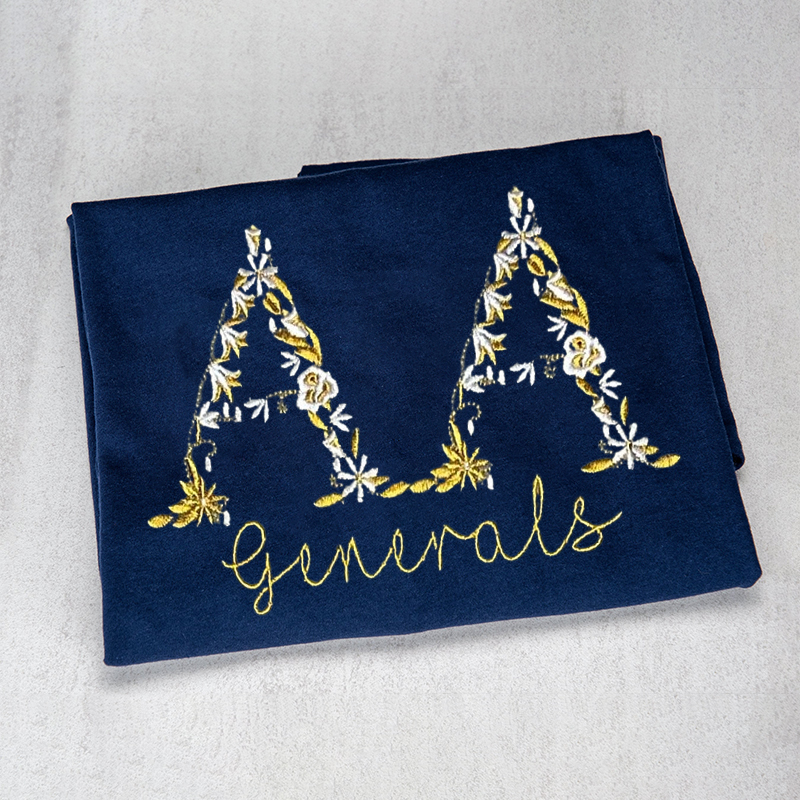 Custom College Sweatshirts with Chic Floral Embroidery