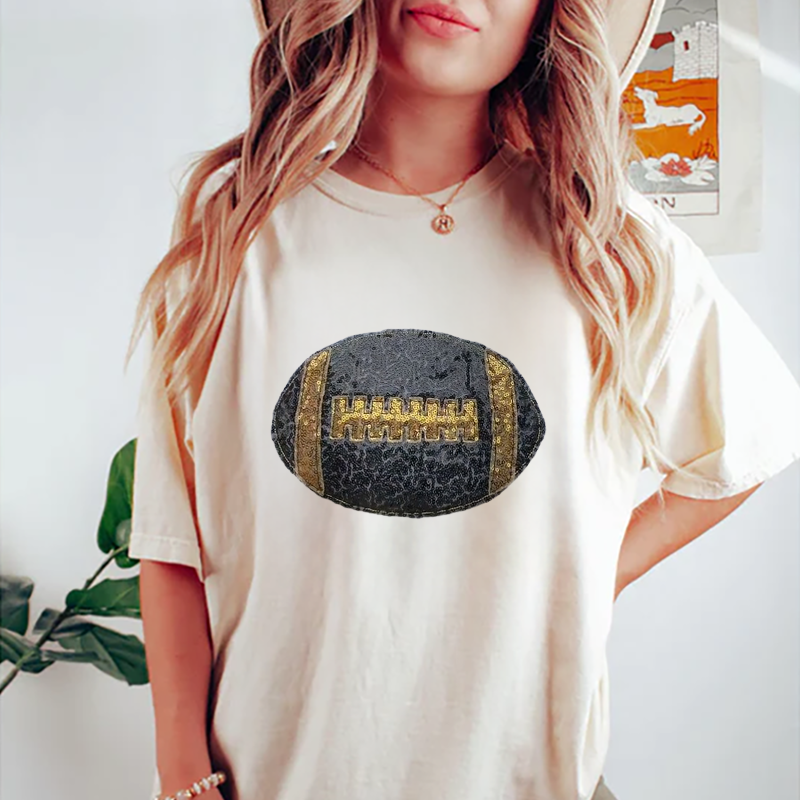 Sparkling Football Icon Sweatshirt – Shine Bright on Game Day