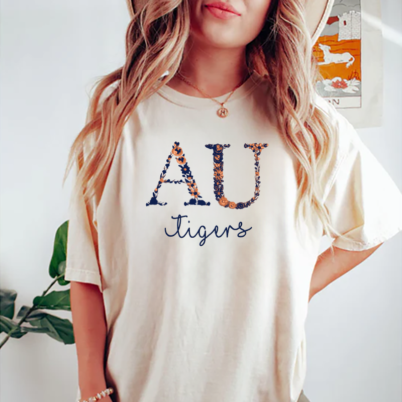 Customized Auburn Tigers Football Sweatshirts With Trendy Floral Embroidery