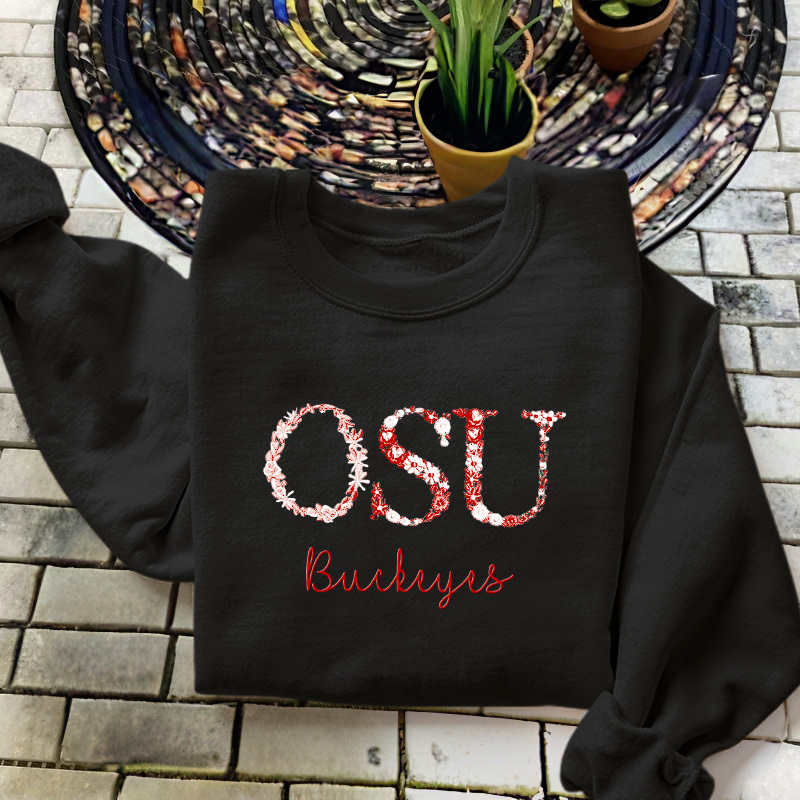 Customized Ohio State Buckeyes Football Sweatshirts With Trendy Floral Embroidery