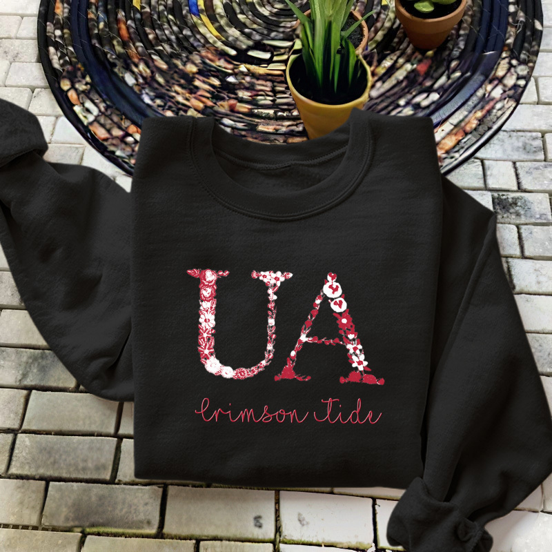 Customized Alabama Crimson Tide Football Sweatshirts With Trendy Floral Embroidery