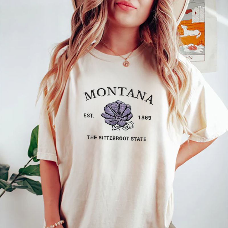 CUSTOM EMBROIDERED MONTANA FLOWER SWEATSHIRT