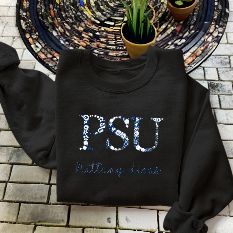 Customized Penn State Nittany Lions Football Sweatshirts With Trendy Floral Embroidery