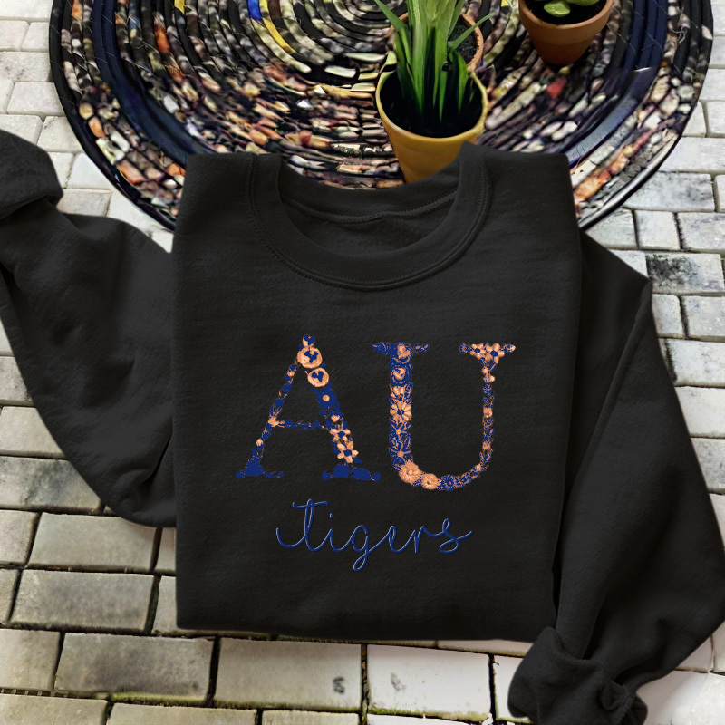 Customized Auburn Tigers Football Sweatshirts With Trendy Floral Embroidery