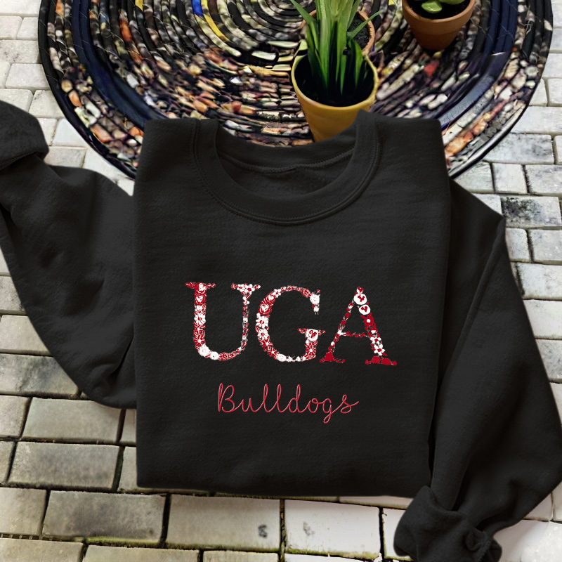 Customized Georgia Bulldogs Football Sweatshirts With Trendy Floral Embroidery