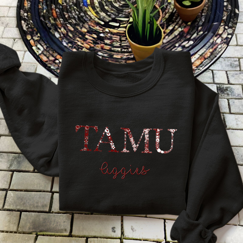 Customized Texas A&M Aggies Football Sweatshirts With Trendy Floral Embroidery