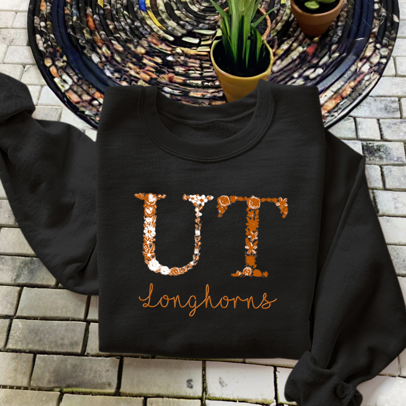 Custom Floral College Team Embroidered Sweatshirt & tshirt 