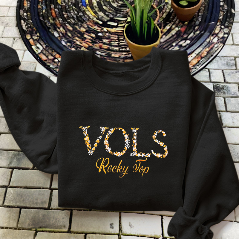 Custom Floral College Team Embroidered Sweatshirt & tshirt 