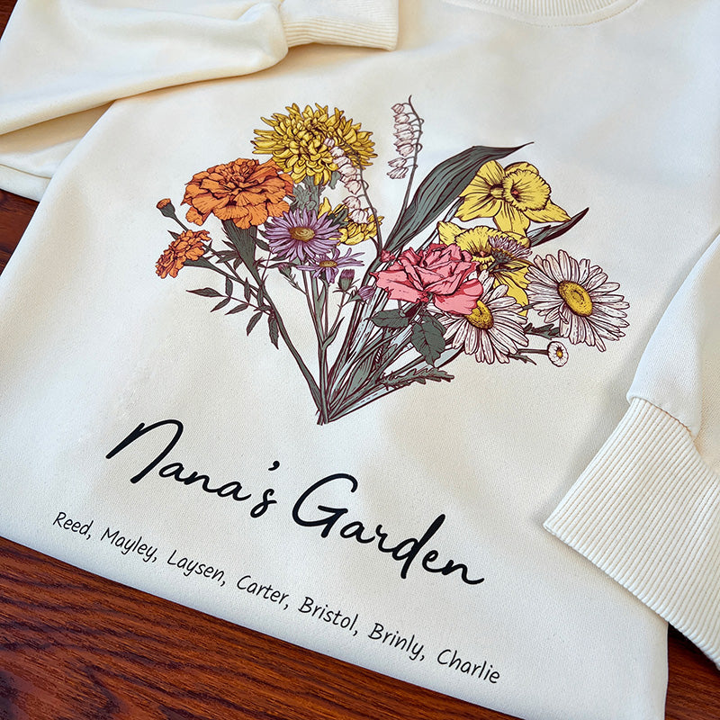 Birth Flower Family Bouquet Custom Hoodie/Crewneck/T-shirt 