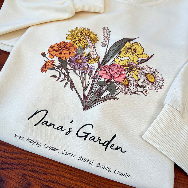 Birth Flower Family Bouquet Custom Hoodie/Crewneck/T-shirt 