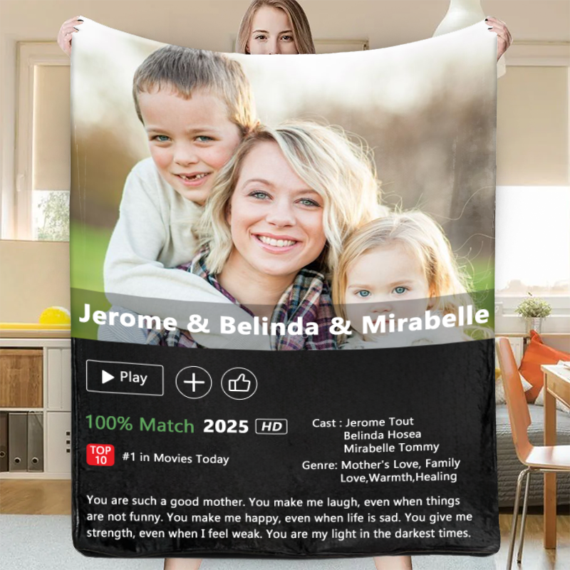 50%OFF⭐️Custom Mother's Day Movie Photo Blanket with Your Story