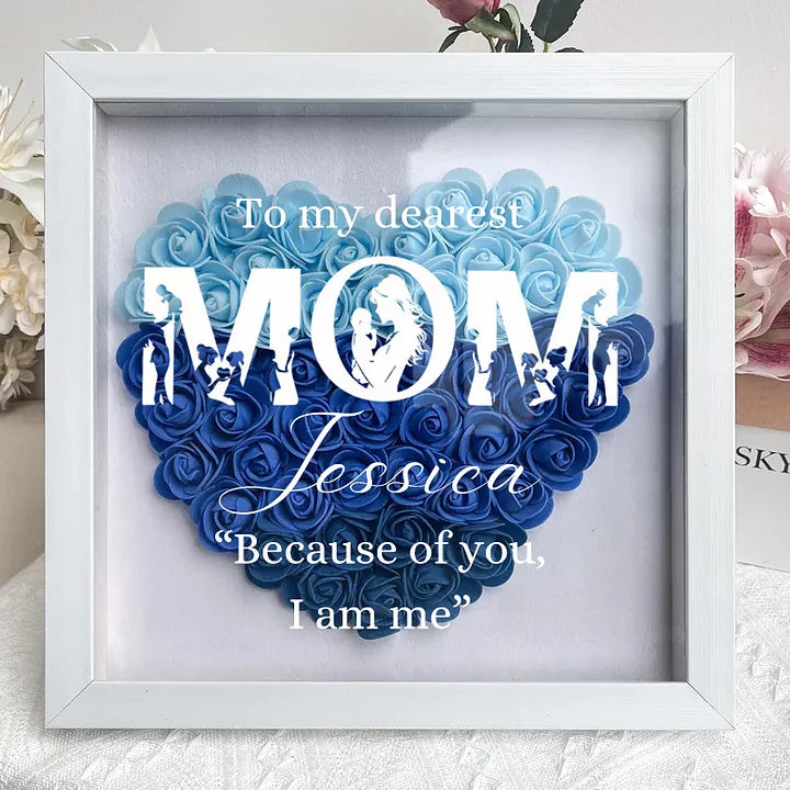 Cozy Motherhood Moments - MOM Embrace Baby Flower Shadow Box, Creative