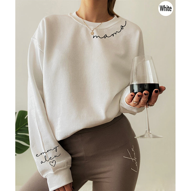 Custom Mama Sweatshirt with Daughter and Son Names