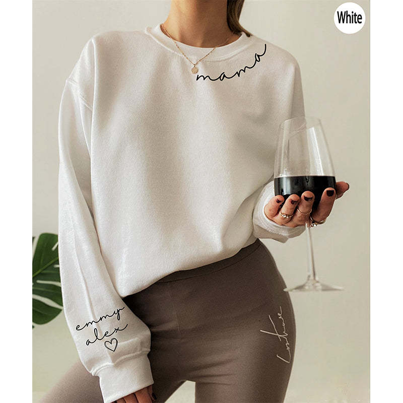 Custom Mama Sweatshirt with Daughter and Son Names