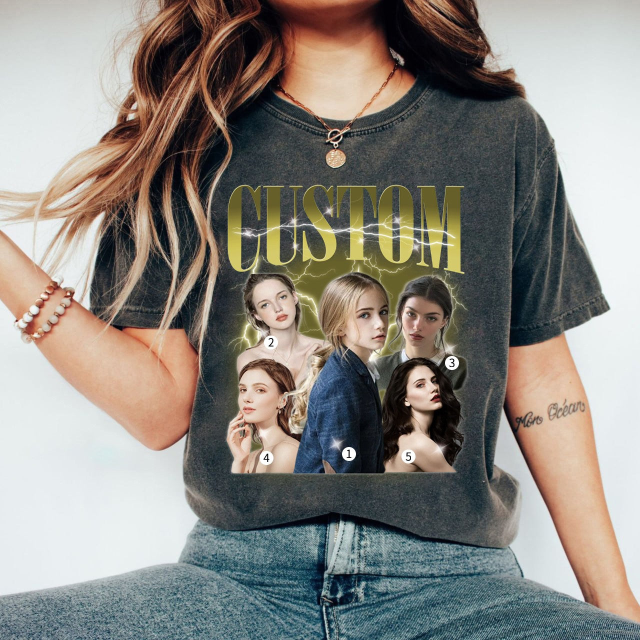 5 Photos Custom Vintage Tee