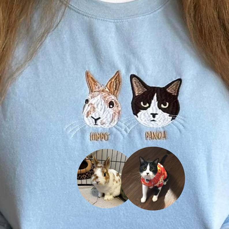 Personalized with Your Pet's Photo Embroidery Sweatshirt Hoodie