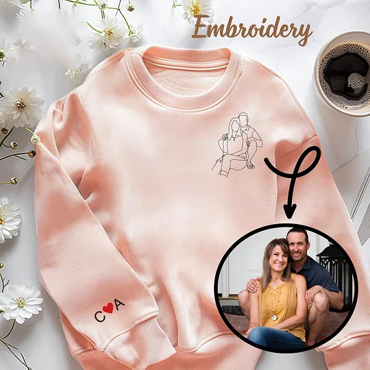 Personalized Embroidery Photo Sweatshirt Gifts for dad