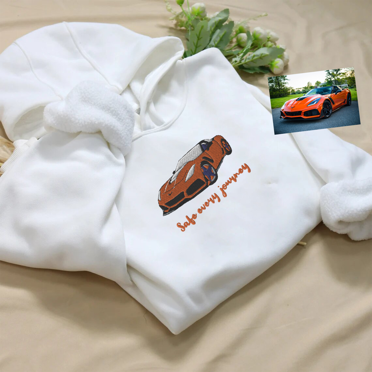 Embroidered Cars Hoodie Custom Personalized Race Car Hoodie Car Hooded