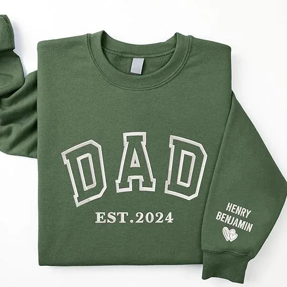 Custom Dad Est with Kids Names T-shirt , Sweatshirt
