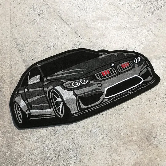 Custom Vintage Car Tufted Slip Rug, Home Decor Rug