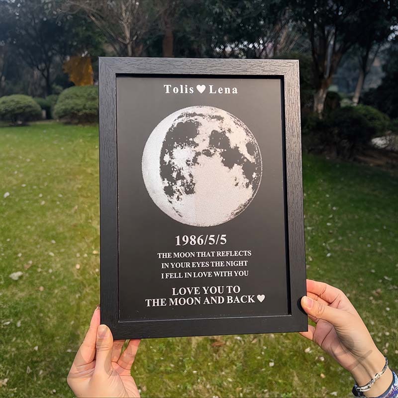 Custom Moon Phase With Custom Text & Date - Commemorative Gift